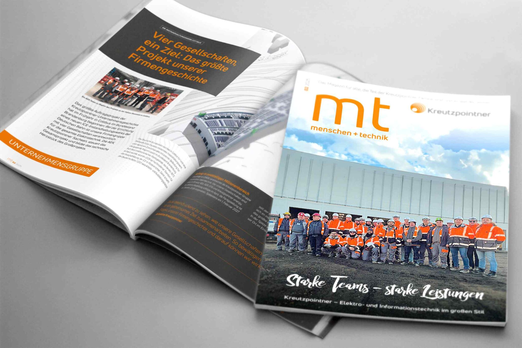 Mock up eines geschlossenes und ein aufgeschlagenes Magazin.